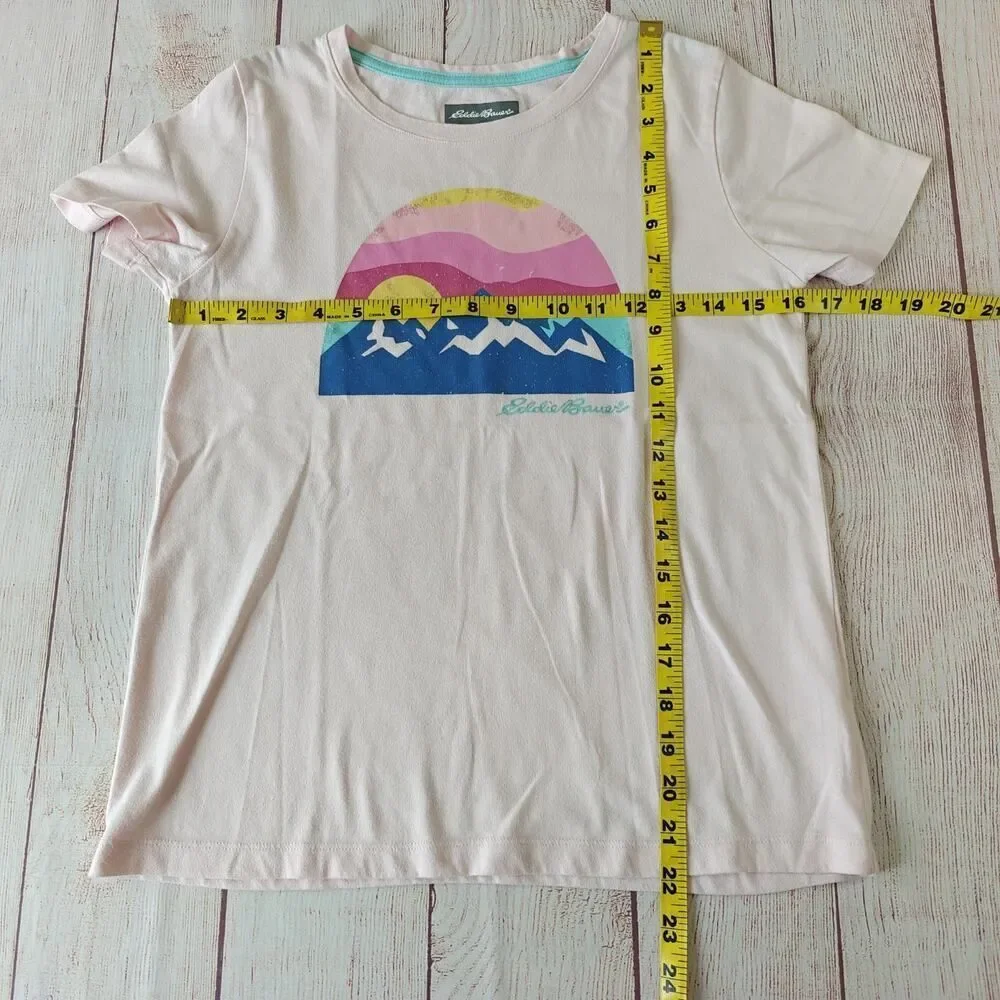 Eddie Bauer pink graphic tee & capri legging set sz L (14/16)
